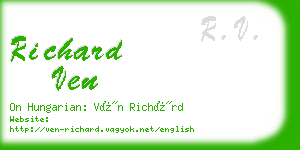 richard ven business card